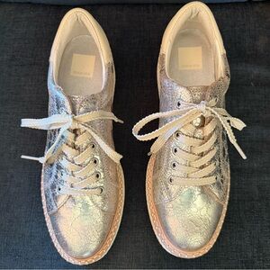Dolce Vita Silver Lace-Up Sneakers